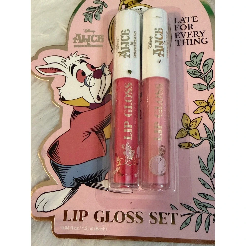 Disney Alice in Wonderland Lip Gloss Set Palette Cheshire Cat Queen of Hearts